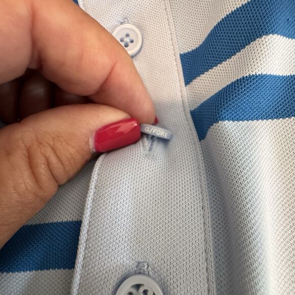 NWT G/FORE Golf Offset Stripe Tech Pique Polo Shirt Sz XXL Patriotic SKY BLUE - Picture 6 of 9